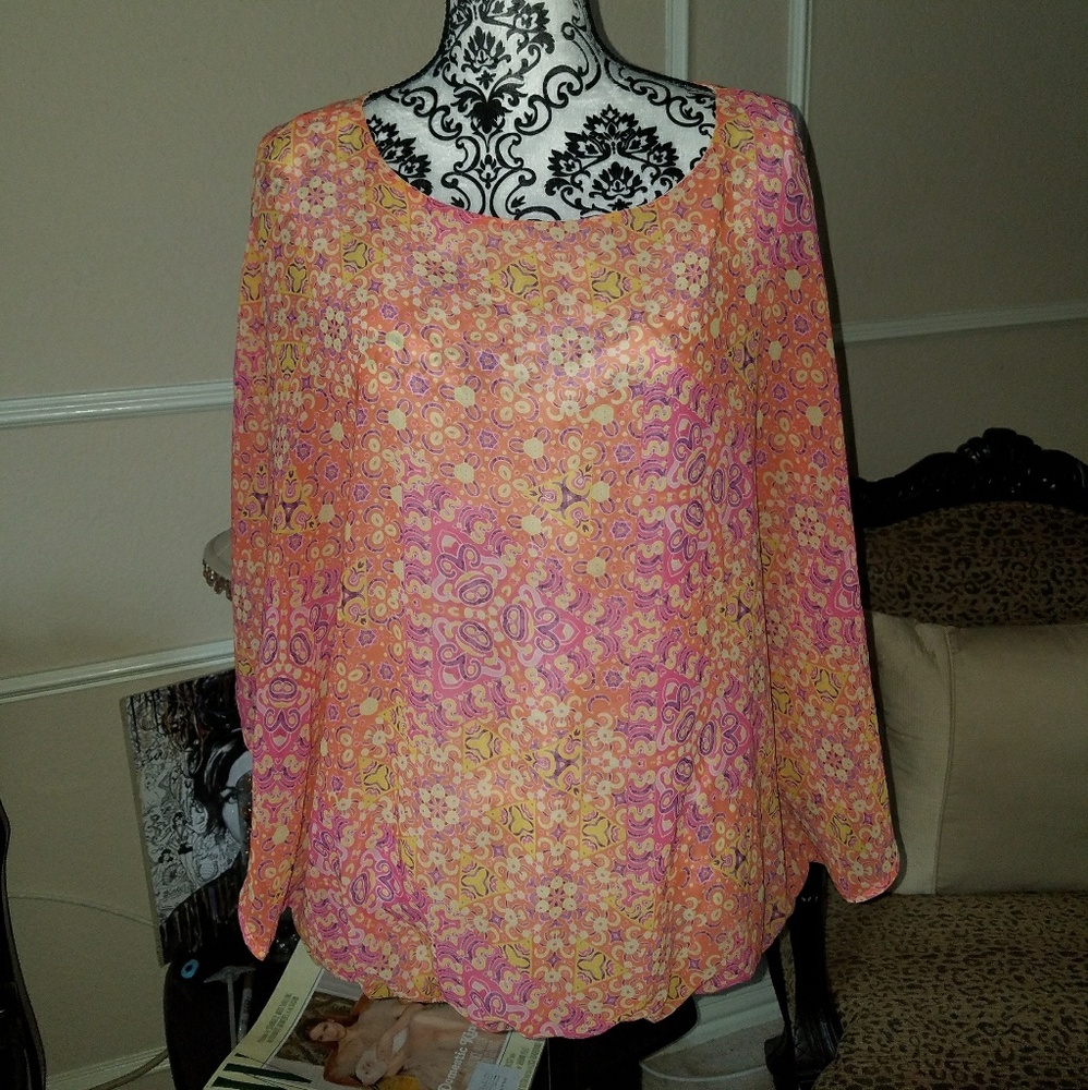 Beautiful Batwing Colorful Blouse